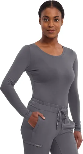 Vista 8 de Curación manos Melissa Negro playera de manga larga Peltre