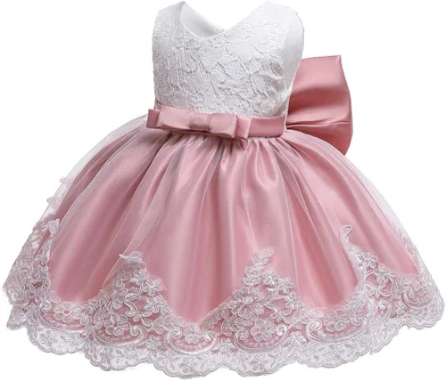 Vista 2 de Vestido de baile de tutú para niña de encaje con diseño de flores para bautizo