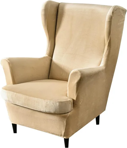 Vista 14 de GULI Wingback - Funda para silla de 2 piezas, fundas para silla de sillón, fundas de elastano para sofá, protector de muebles, lavable a máquina