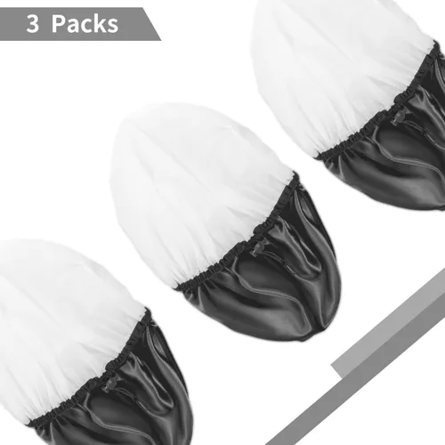 Vista 7 de Auban Gorro de ducha para mujer, ajustable, reutilizable, extragrande, gorro de baño impermeable de doble capa, exterior impermeable, forro de EVA