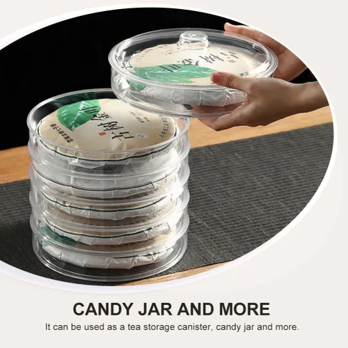 Vista 2 de Cabilock Contenedor para pan de pan, caja de almacenamiento de té de hojas sueltas, acrílico, transparente, apilable, caja de té PU, contenedor