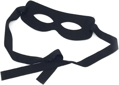 Vista 4 de Honkenda Máscara de ojos de bandido de ladrón negro para hombres y mujeres, máscara de disfraz de ladrón negro, accesorio para Halloween, Navidad
