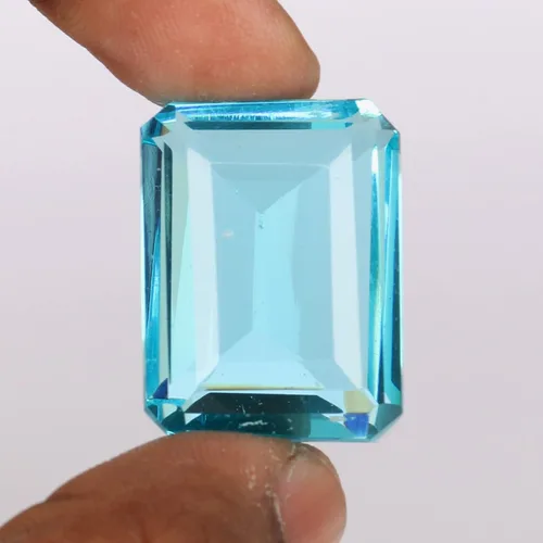 Vista 2 de REAL-GEMS Piedra preciosa suelta de la forma de la mezcla del topacio azul suizo del corte brillante perfecta para la fabricación de la joyería