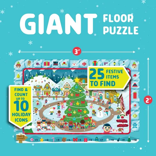Vista 2 de Chuckle & Roar Jumbo - Rompecabezas de piso, Seek & Find, 3 x 2 pies, 50 unidades, a partir de 4 años