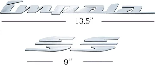 Vista 5 de 2 calcomanías de repuesto para Impala Ss para el panel trasero del panel trasero de Impala 3D, para Impala 1994 1995 1996 (cromado)