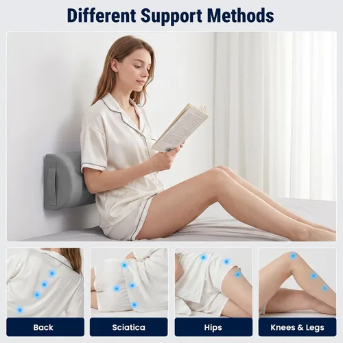 Vista 4 de Almohada de rodilla para dormir de espalda, almohada refrescante para piernas, almohada de espuma viscoelástica debajo de la rodilla para dormir