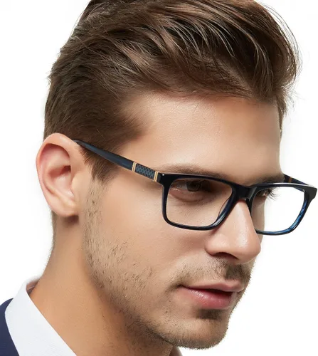 Vista 2 de OCCI CHIARI Mens Rectangle Eyewear Frame Full-Rim Non-prescription Clear Optical Glasses