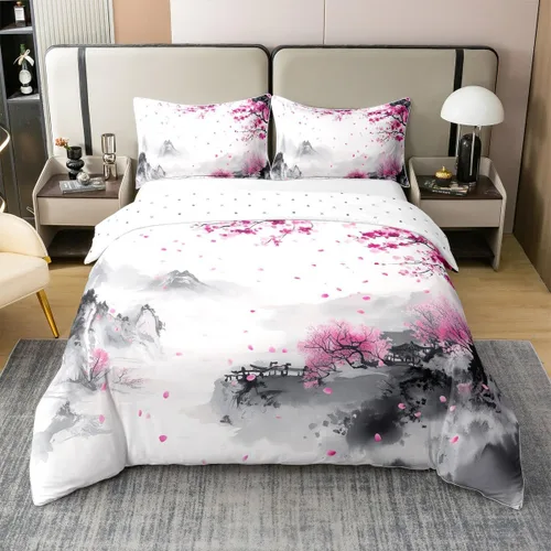 Vista 21 de jejeloiu Cute Mushroom Decor Duvet Cover 100% Cotton for Kids Boys Girls Twin Size Botanical Plants Bedding Set Cartoon Mushrooms Comforter Cover