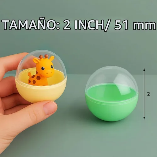 Vista 5 de 50 Cápsulas de Máquina Expendedora de Colores de 2 Pulgadas, Cápsulas de Máquina de Chicles, Recipiente de Bolas de Plástico, Bolas Rellenables