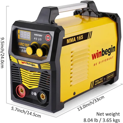 Vista 6 de Máquina de soldadura por arco de 110 V/220 V, pantalla digital, varilla máxima de 165 A 5/32 pulgadas, soldador de palo resistente, soldadura fácil