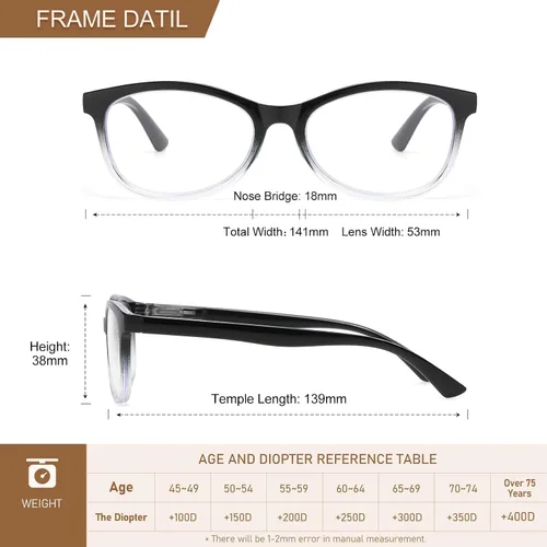 Vista 4 de Gafas de lectura para hombres y mujeres, rectangulares, para lectura de computadora, bisagra de resorte 5 Lector de mezcla