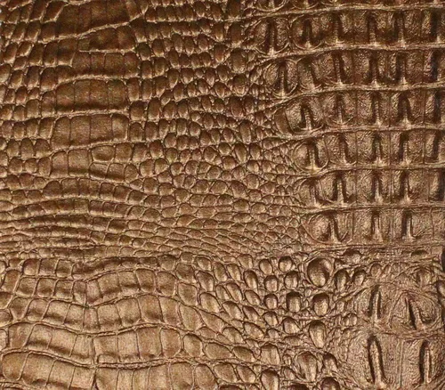 Vista 2 de Tela de Vinilo Imitación Cuero de Cocodrilo 54" de Ancho Vendido por Yarda (Bronce)
