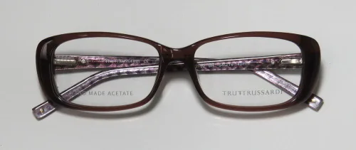 Vista 2 de Trussardi 12702 - Lentes de acetato hechos a mano para mujer y mujer, Marrón