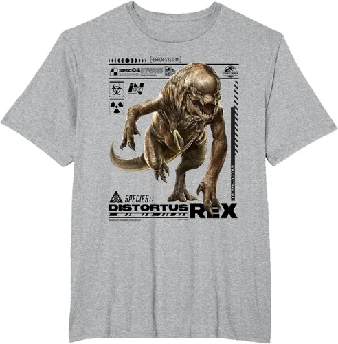 Vista 16 de Jurassic World Rebirth Distortus Rex Ingen Species File Camiseta Gris Oscuro