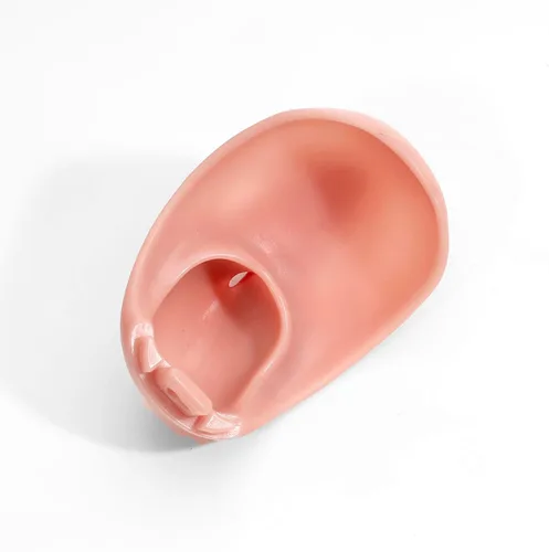 Vista 7 de Jaula de castidad de vagina simulada para hombres SM Sissy fetiche juguete sexual hueco juego de jaula de polla con 4 anillos de polla y 2 llaves
