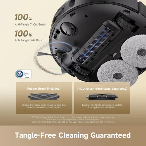 Vista 5 de DREAME Robot aspirador y trapeador D30 Ultra CE con vaciado automático de polvo, succión de 25,000 Pa, elevación de trapeador de 0.41 pulgadas