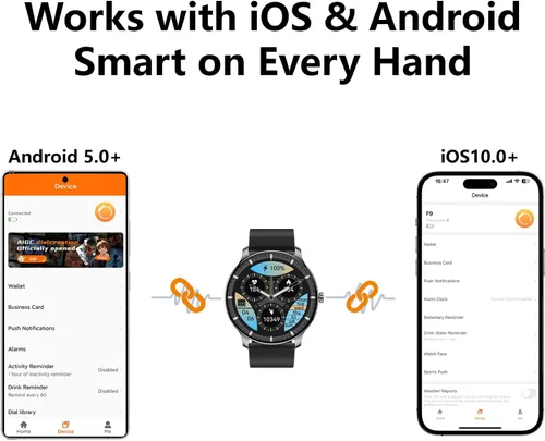 Vista 3 de Reloj inteligente para hombre de 1.43 pulgadas, pantalla AMOLED, funciona con Android/iPhone, resistente al agua IP68, batería de larga duración