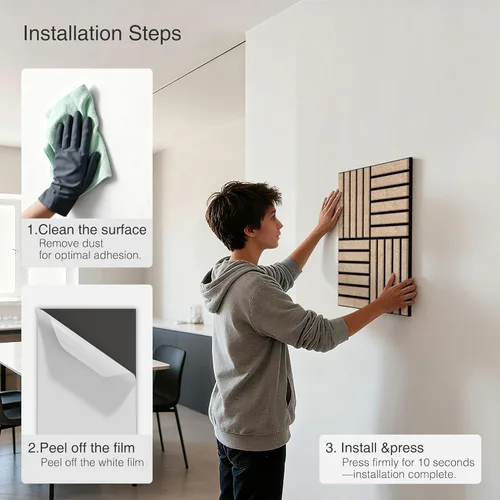 Vista 16 de Paquete de 12 paneles acústicos, paneles de pared acústicos grandes de 16 x 12 x 0.4 pulgadas, paneles autoadhesivos de absorción de sonido