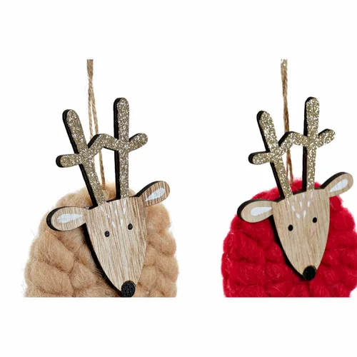 Vista 4 de Adorno Navideño DKD Home Decor Poliéster Madera Reno (3 pcs) (8 x 3 x 26 cm)