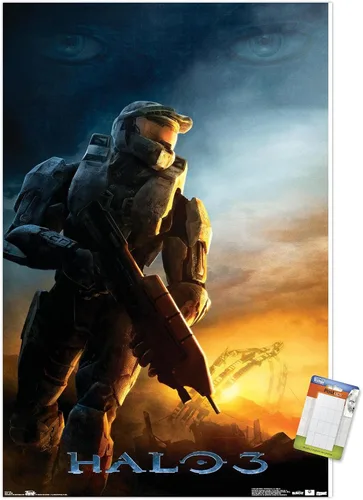 Vista 16 de Trends International Halo 3 - Póster de pared del Despertar, 14.725 x 22.375 pulgadas, versión con marco de madera tipo granero