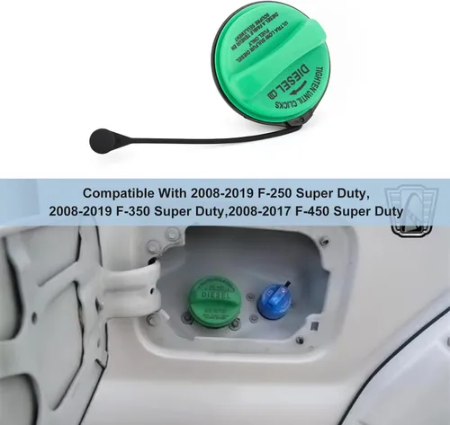 Vista 2 de Tapa de llenado del depósito de combustible, tapa de gasolina compatible con Ford 2008-2017 F250 F350 F450 F550 Super Duty, repuesto # FC1068