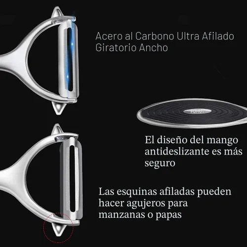 Vista 4 de FUHUY Peladores de verduras, manzanas para cocina, frutas, zanahorias, verduras, patatas, peladores de acero inoxidable en forma de Y