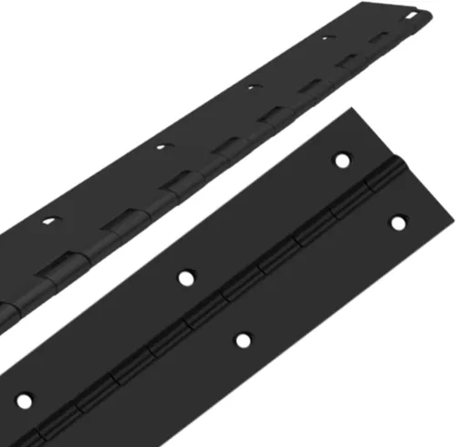 Vista 9 de Bisagra de Piano de Acero Inoxidable Negra de 2 Piezas de 2" x 18", 0.060" / 1/16" de Grosor, Bisagra de Piano de Trabajo Pesado con Agujeros Negro
