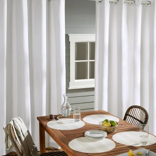 Vista 39 de TOWN & COUNTRY BASICS Cabana Cortinas Sólidas de Peso Pesado para Interiores y Exteriores, Opacidad de Filtrado de Luz con Parte Superior de Ojales