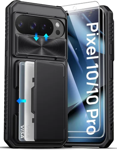 Vista 20 de ATATOO Funda tipo cartera para Google Pixel 10 Pro XL, tarjetero integrado (3-5 tarjetas) [bloqueo RFID] y cubierta de cámara deslizante, protección