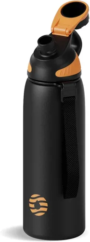 Vista 32 de Fjbottle Botella de agua aislada de acero inoxidable, botellas de agua a prueba de fugas de 32 onzas, vaso reutilizable de hielo, jarra de vacío