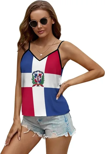 Vista 18 de Vestido largo con bandera dominicana para mujer, top de verano, talla XS, Estilo-4