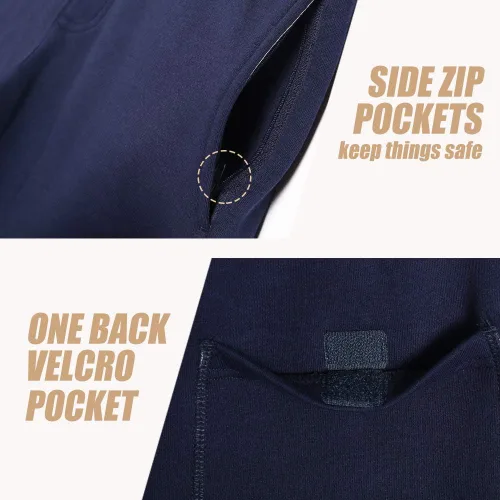 Vista 3 de maamgic Pijama de forro polar para hombre, pantalones cortos con frente plano de 9 pulgadas, pantalones cortos casuales atléticos con bolsillo