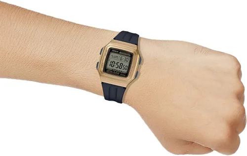 Vista 6 de Casio F-201WAM-9A banda de resina oro reloj digital LED luz impermeable F-201, Oro, Digital