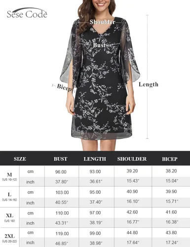 Vista 5 de SeSe Code Vestido de malla elástica con volantes y manga 34 para mujer, vestidos de invitadas de boda