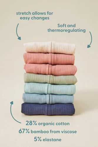 Vista 12 de MORI Body unisex de manga larga para bebé de viscosa de bambú y algodón orgánico, cómodo mameluco para niños y niñas