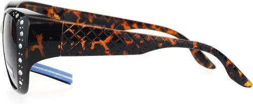 Vista 3 de SA106 Gafas de sol polarizadas de 2.165in con diamantes de imitación de mariposa OTG