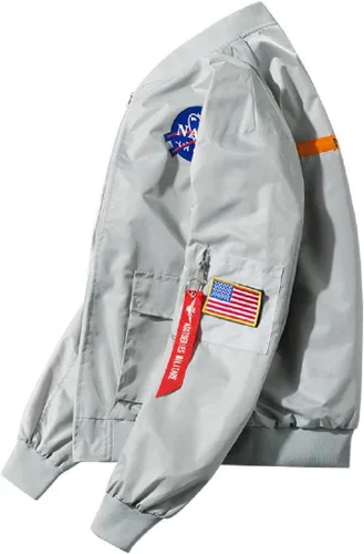 Vista 3 de CORIRESHA Chaquetas bomber ajustadas para hombre Apollo NASA