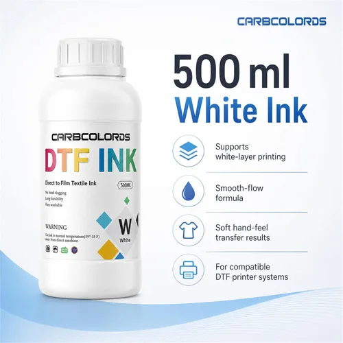 Vista 4 de Kit de conversión de tinta DTF para impresoras DTF de inyección de tinta A4 y A3, tintas CMYK de 8.5 fl oz + tinta blanca de 16.9 fl oz + 17.64 oz