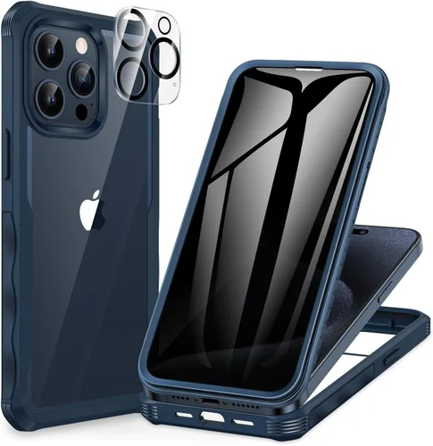 Vista 38 de CENHUFO Funda de privacidad para iPhone 11 Pro, funda de cuerpo completo con protector de pantalla de privacidad de vidrio templado 9H integrado