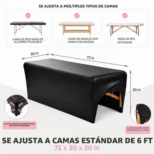 Vista 5 de Onism Funda de cama para extensiones de pestañas, cubierta de mesa de Negro