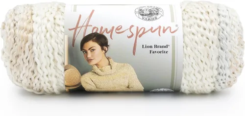 Vista 13 de Lion Brand Yarn Hilo Homespun, Hilo Suave y Voluminoso para Tejer, Ganchillo y Manualidades, 1 paquete, Beachside Stripes