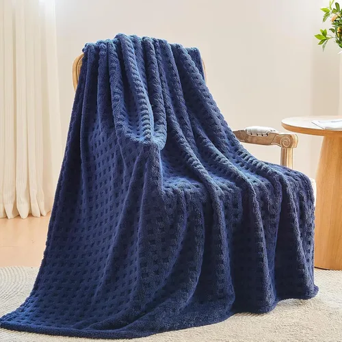 Vista 39 de NEWCOSPLAY Manta súper suave de franela sedosa de alta calidad con diseño de punto gofre 3D, ligera, para uso en todas las estaciones
