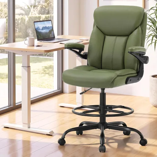 Vista 10 de Silla de dibujo de oficina gris - Silla de oficina alta de tela para Gris-h