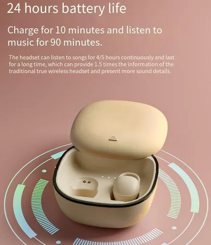 Vista 5 de Audífonos inalámbricos Bluetooth invisibles para dormir de lado, auriculares invisibles más pequeños, cómodos con bloqueo de ruido, auriculares