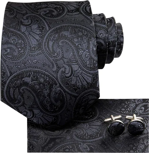 Vista 131 de Dubulle Corbata tejida de cachemira para hombre y gemelos de pañuelo para hombre, conjunto de gemelos para boda formal y negocios