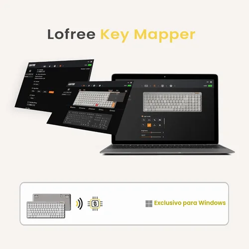 Vista 7 de Flow Lite - Teclado mecánico de perfil bajo de 84 teclas, teclado inalámbrico recargable 75% intercambiable con receptor 2.4G, Bluetooth y conexión