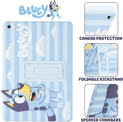 Vista 4 de Bluey Funda para iPad para Niños - Funda 10.2 para iPad de 9ª/8ª/7ª Generación - 2019/2020/2021 Funda para Tablet con Soporte, Protector de Silicona