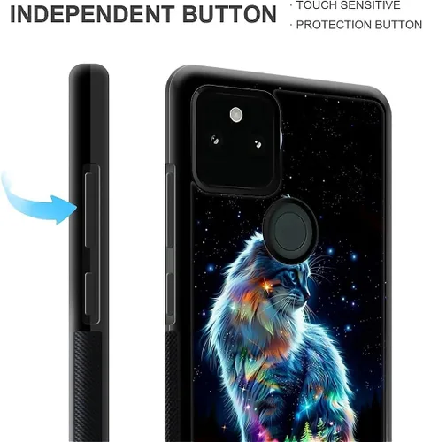 Vista 334 de Compatible con Google Pixel 4A 5G Mobile Case Creative Acrylic Panel trasero Silicona Protección Grip especialmente diseñado para Google Pixel 4A 5G