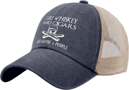 Vista 58 de Philysonic Funny Hat I Like Whisky and Cigars and Maybe 3 People Sombreros para Hombres Gorras de Béisbol Gorras Ajustables