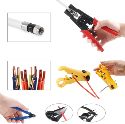 Vista 7 de Hilitchi Crimpadora de cable coaxial con manual de instrucciones Conector de compresión multifuncional Herramienta de crimpado coaxial ajustable